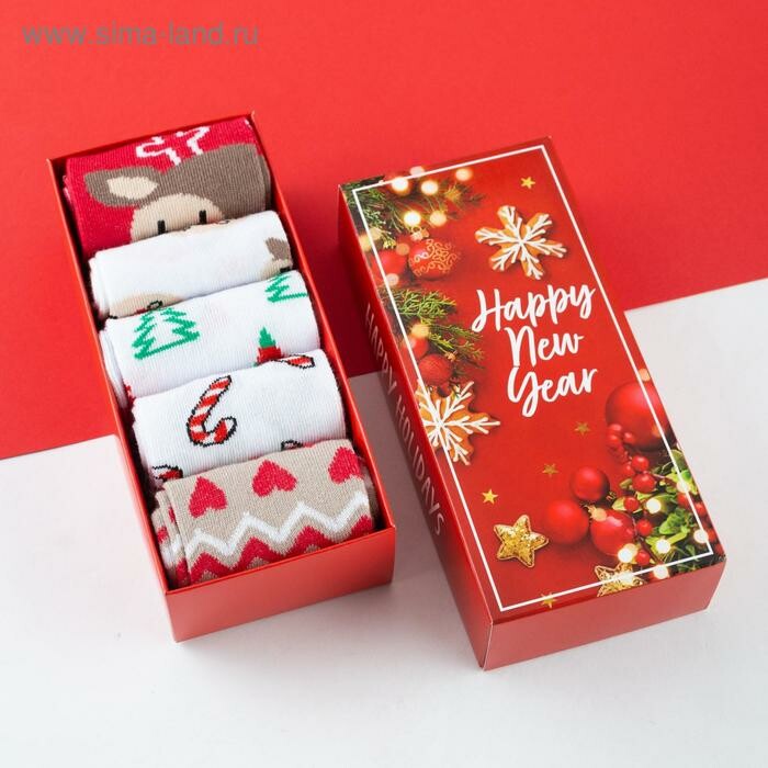 Набор новогодних женских носков KAFTAN "Happy holidays"